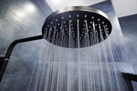 water coming from shower head